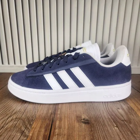 Adidas Grand Court Alpha Mens Sz 8 Blue Suede Sport Tennis Sneakers Shoes IE1453