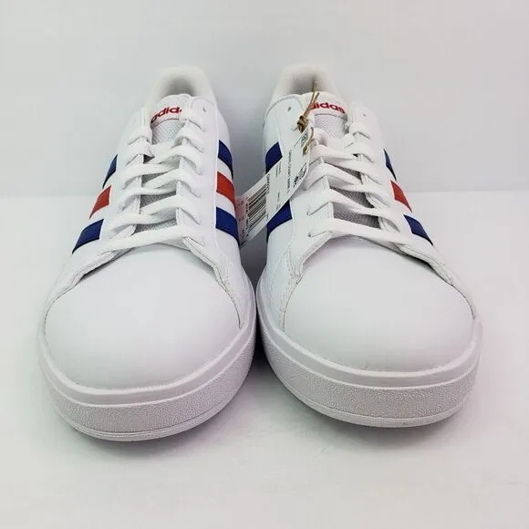 Adidas Grand Court Base 2.0 Mens Size 9 White Red Blue Sneaker Shoes GW9252