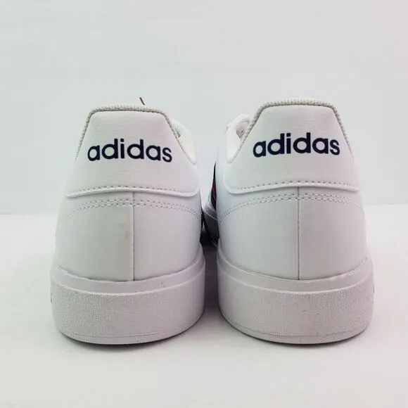 Adidas Grand Court Base 2.0 Mens Size 9 White Red Blue Sneaker Shoes GW9252