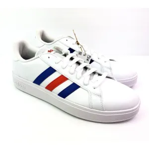 Adidas Grand Court Base 2.0 Mens Size 9 White Red Blue Sneaker Shoes GW9252