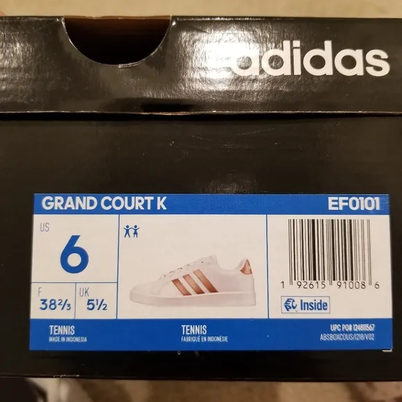 Adidas Grand Court Shoes big kids size 6 brand new
