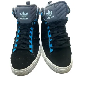 Adidas Hard Court Hi Mid Suede Trainers Shoes Black Blue Size 10