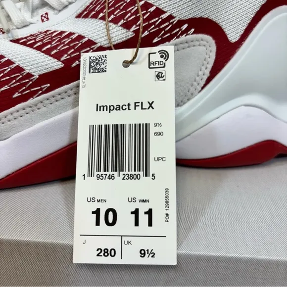 Adidas Impact FLX White Red Training Sneakers Shoes Mens Sz 10 Patrick Mahomes