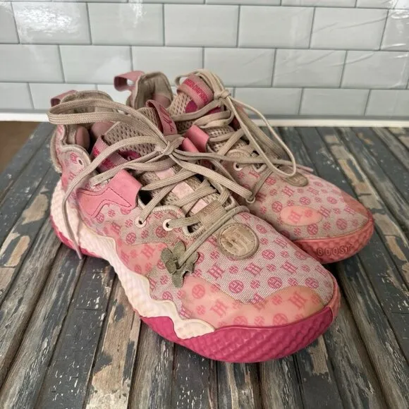 Adidas James Harden Basketball Shoes Vol. 6 PINK Monogram - Size 5