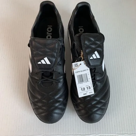 Adidas Mens Copa Gloro Athetic Core BlackWhite Leather Turf Soccer Shoes Sz12