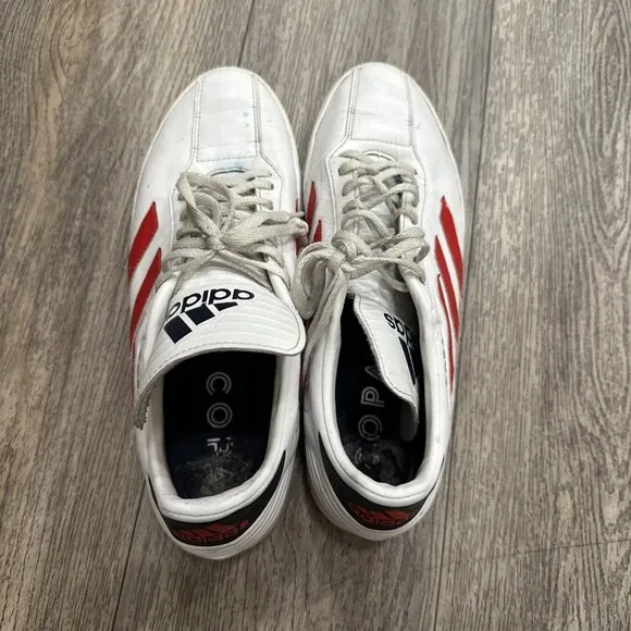 Adidas Mens Copa Super White Scarlet Red Leather Soccer Shoes Size 10 US B37085