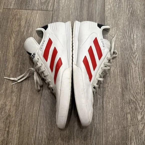 Adidas Mens Copa Super White Scarlet Red Leather Soccer Shoes Size 10 US B37085