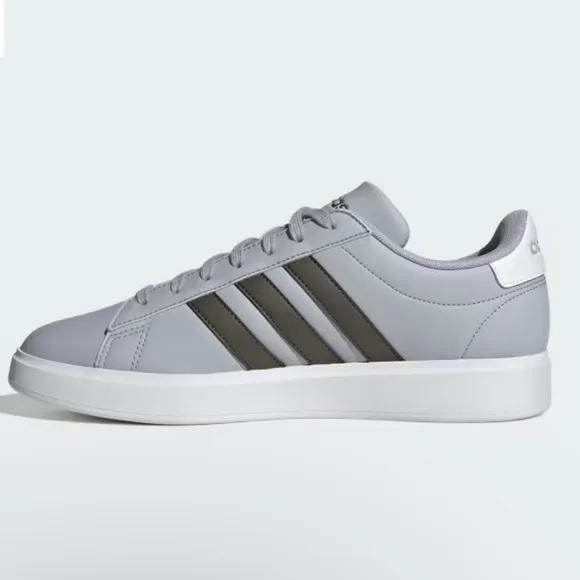 Adidas Men’s Grand Court Shoes US 12 / Halo Silver / Shadow Olive / Cloud White
