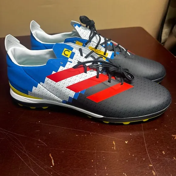 Adidas Mens Multicolor Gamemode Turf Lace Up Athletic Soccer Shoes Size US 13