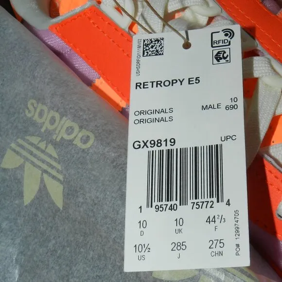 Adidas Mens RETROPY E5 Orange/Purple/White Road Running Shoes/Running Shoes-GX98