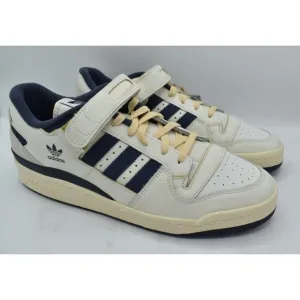 Adidas Mens Size 12 Forum 84 Low Off White Navy Blue Court Shoes Sneakers