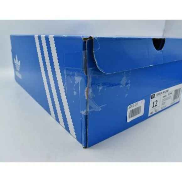Adidas Mens Size 12 Forum 84 Low Off White Navy Blue Court Shoes Sneakers