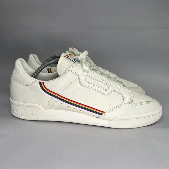 Adidas Men's Size 13 Continental 80 Pride Love Unites Leather Sneakers