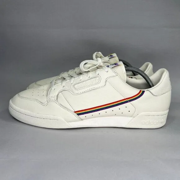 Adidas Men's Size 13 Continental 80 Pride Love Unites Leather Sneakers