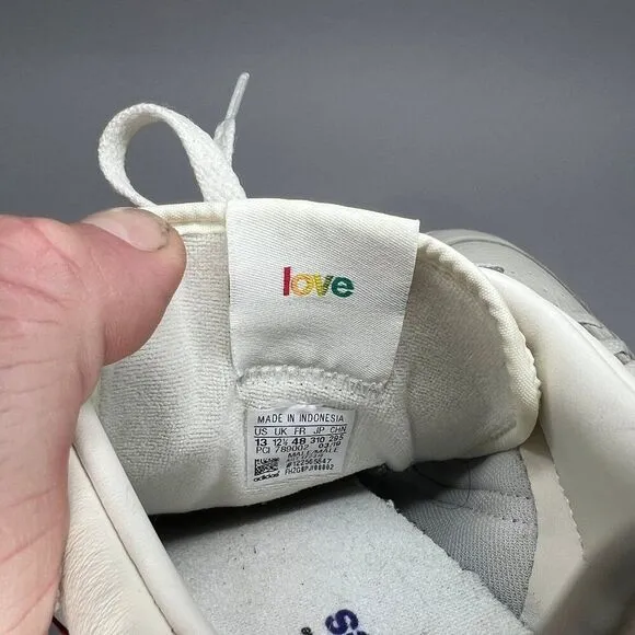 Adidas Men's Size 13 Continental 80 Pride Love Unites Leather Sneakers