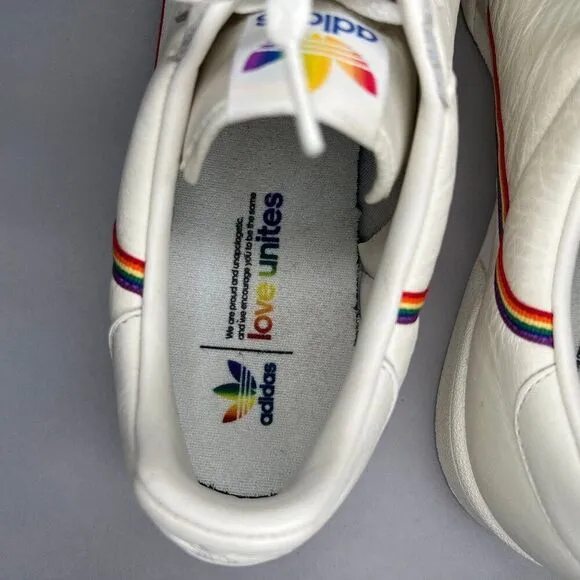 Adidas Men's Size 13 Continental 80 Pride Love Unites Leather Sneakers
