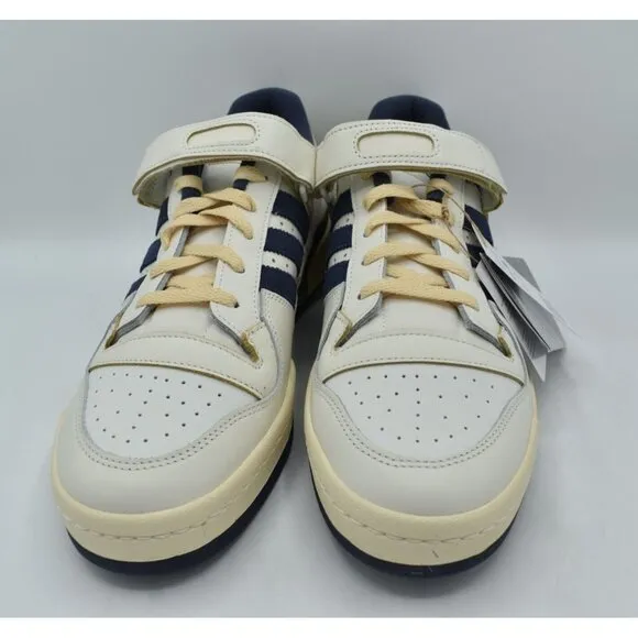 Adidas Mens Size 14 Forum 84 Low Off White Navy Blue Court Shoes Sneakers