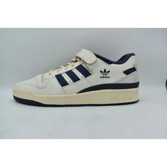 Adidas Mens Size 14 Forum 84 Low Off White Navy Blue Court Shoes Sneakers