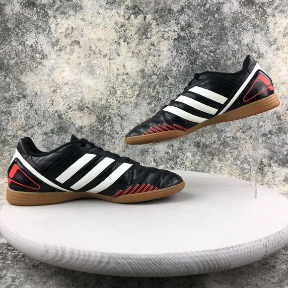 Adidas Men's Size 8 Davicto Black Lace-Up Low Top Soccer Sneakers Shoes G62372