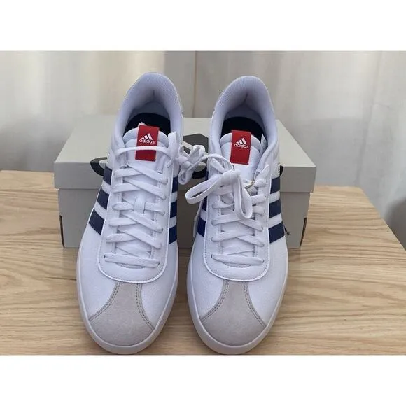 adidas Men’s VLCourt 3.0 Shoes White Blue Size 10.5