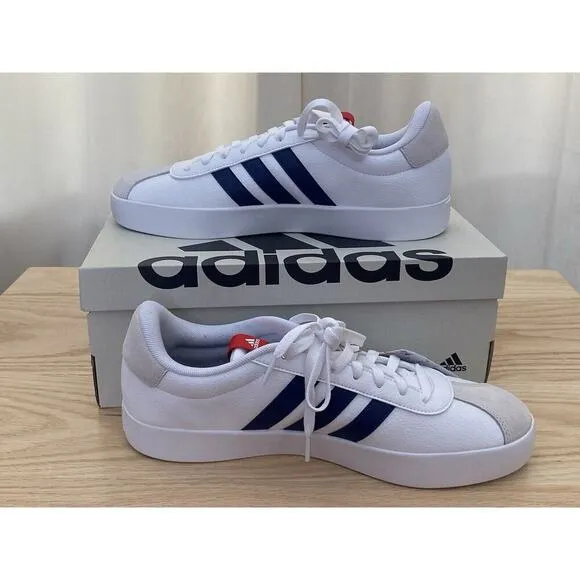 adidas Men’s VLCourt 3.0 Shoes White Blue Size 10.5
