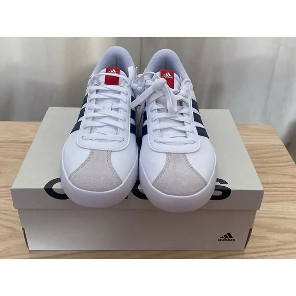 adidas Men’s VLCourt 3.0 Shoes White Blue Size 10.5