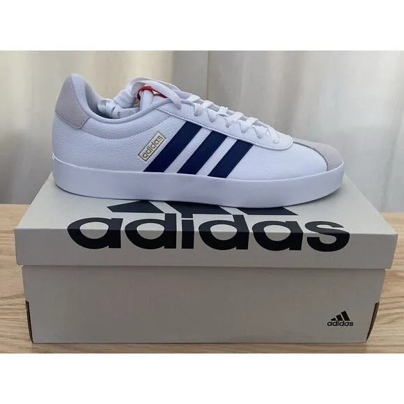 adidas Men’s VLCourt 3.0 Shoes White Blue Size 10.5