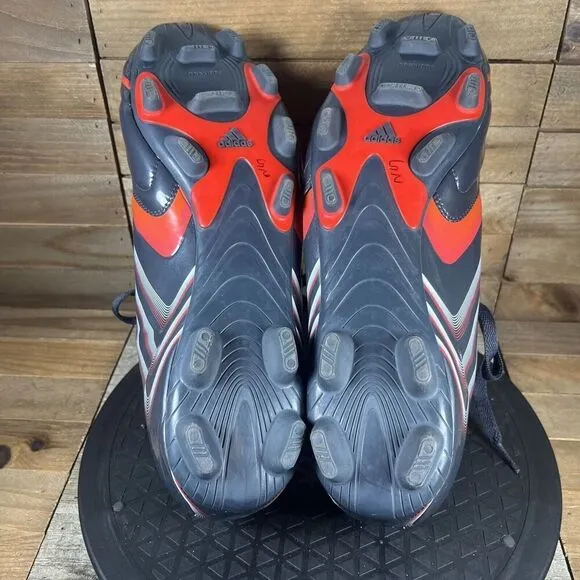 Adidas Mens Size 12 F10 Traxion Blue Red Lace Up Soccer Shoes Cleats Vintage