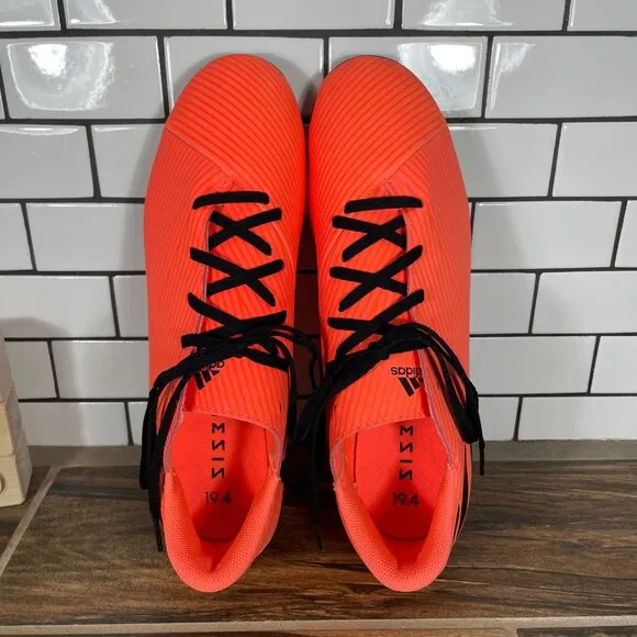 adidas Nemeziz 19.4 FxG Mens Size 12 Soccer Shoes Coral Black Futbol Sneakers