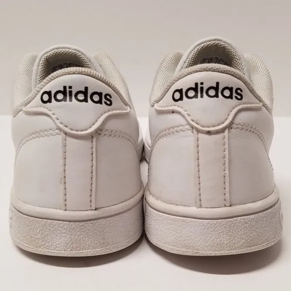 Adidas Neo Baseline M Leather Sneakers - White w/ Black Stripes