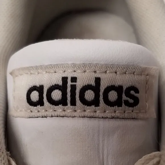 Adidas Neo Baseline M Leather Sneakers - White w/ Black Stripes