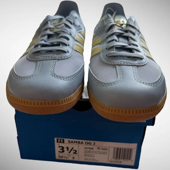 adidas Originals SAMBA OG J lowTOP Sneakers Size US 3 1/2 UK 3 Euro 35 1/2 NEW