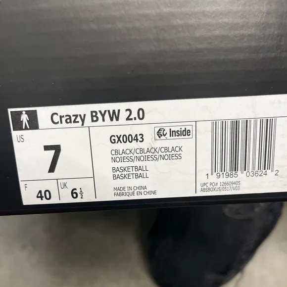 adidas Pharrell Williams CRAZY BYW 2.0 Triple Black