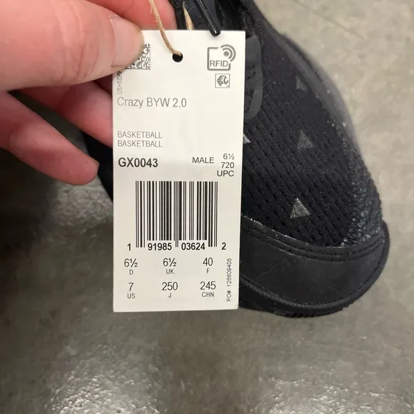 adidas Pharrell Williams CRAZY BYW 2.0 Triple Black