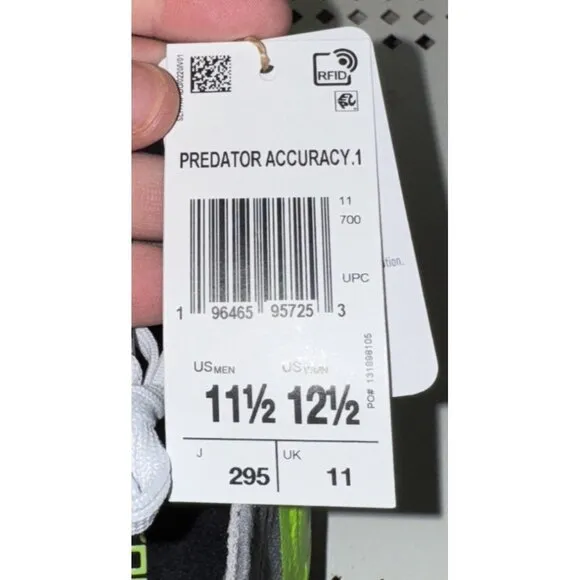 Adidas Predator Accuracy.1 FG Mens Soccer Cleats Size 11.5 White GZ0035