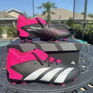 Adidas Predator Accuracy.3 FG Kid's Soccer Cleats Shoes Black GW4609