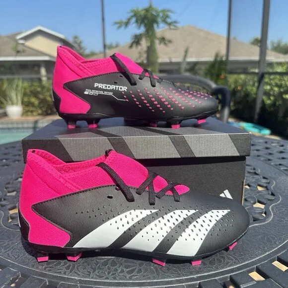Adidas Predator Accuracy.3 FG Kid's Soccer Cleats Shoes Black GW4609