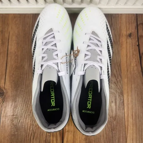 Adidas Predator Accuracy.3 L FG Soccer Cleats Men's 10 White Athletic GZ0014 NEW