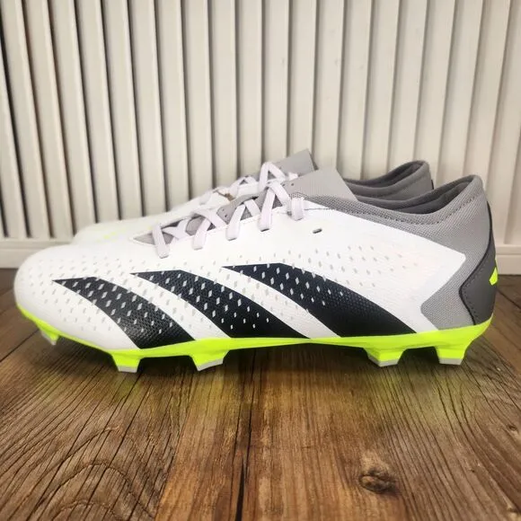 Adidas Predator Accuracy.3 L FG Soccer Cleats Men's 10 White Athletic GZ0014 NEW