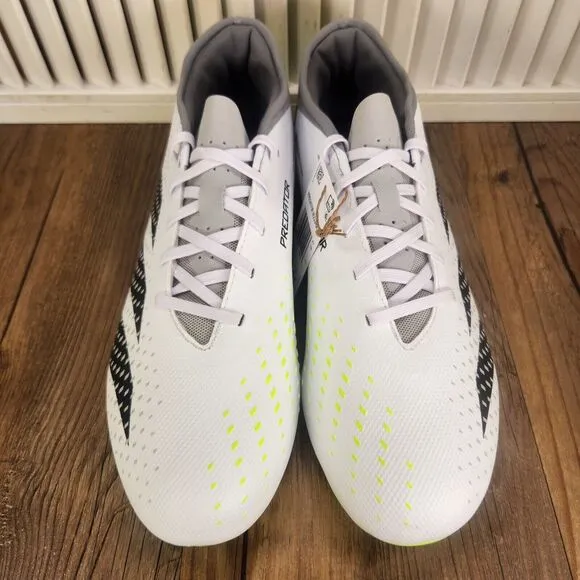 Adidas Predator Accuracy.3 L FG Soccer Cleats Men's 10 White Athletic GZ0014 NEW