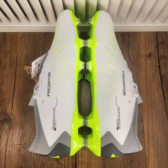 Adidas Predator Accuracy.3 L FG Soccer Cleats Men's 10 White Athletic GZ0014 NEW