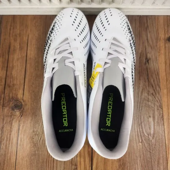Adidas Predator Accuracy.4 FxG Mens Size 10 White Black Low Soccer Cleats GZ0013