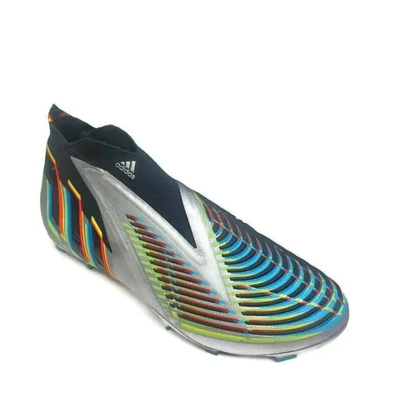 Adidas Predator Edge  FG Firm Ground Soccer Shoes Mens 13 Metallic Silver Black