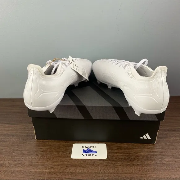 adidas Predator League FG Soccer Shoes White Silver IE2372 Men Sz