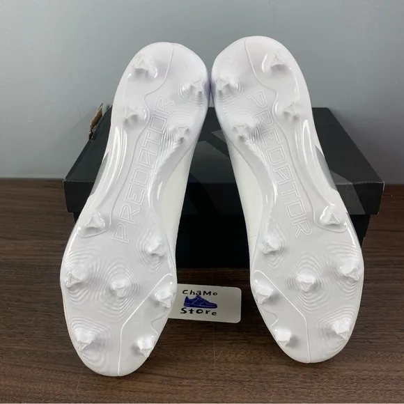 adidas Predator League FG Soccer Shoes White Silver IE2372 Men Sz