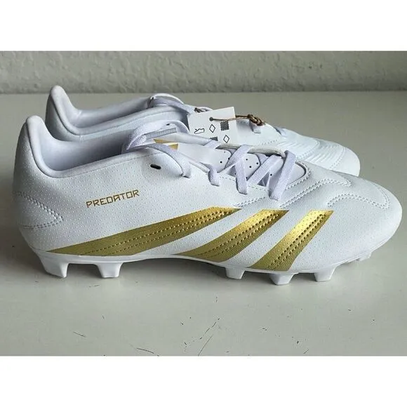 Adidas Predator Club FxG Soccer Cleats White Gold  Cleat IF6342 Men’s Sz 8.5