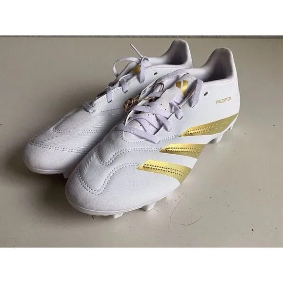 Adidas Predator Club FxG Soccer Cleats White Gold  Cleat IF6342 Men’s Sz 8.5