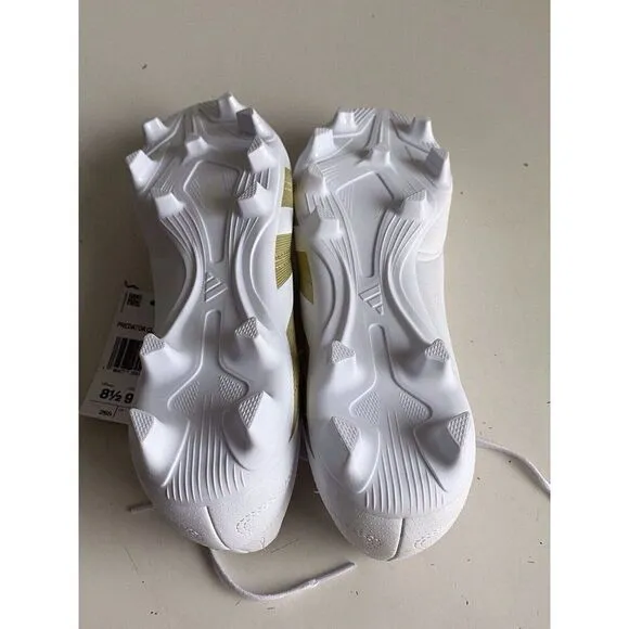 Adidas Predator Club FxG Soccer Cleats White Gold  Cleat IF6342 Men’s Sz 8.5