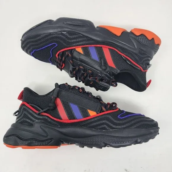 Adidas Running Shoes Mens 6.5 Black Ozweego Zip Chinese New Year Gym Sneakers