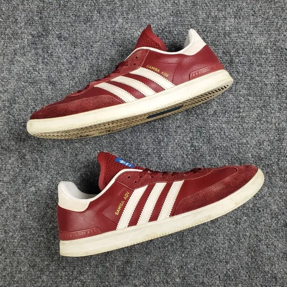 Adidas Samba ADV Shoes Mens 9 Classic Soccer Sneakers Casual Red White Stripes